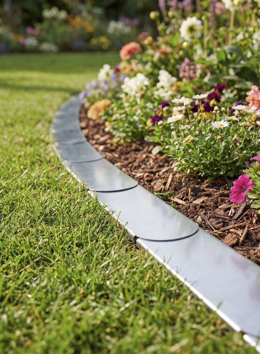 Premium Rasenkante Metall | Edelstahl | Garten Beetumrandung | Mähroboterfreundlich