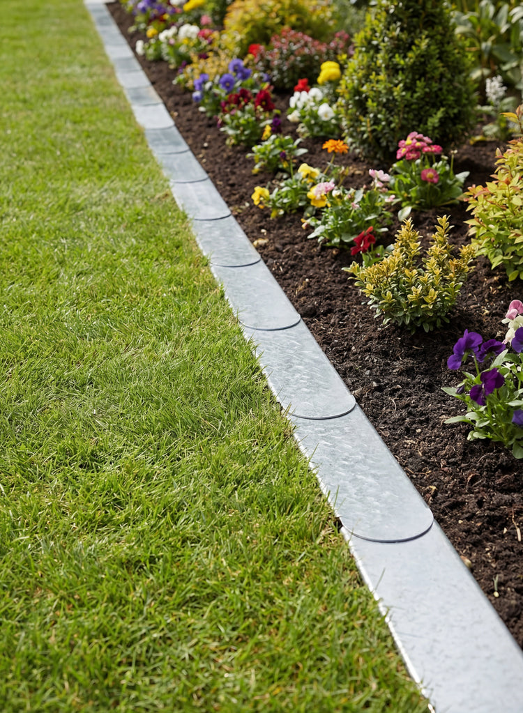 Premium Rasenkante Metall | Edelstahl | Garten Beetumrandung | Mähroboterfreundlich