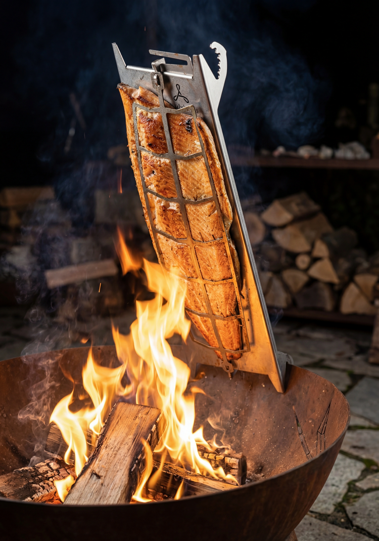 Flammlachshalter aus Edelstahl