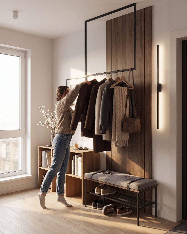 SOSPESO - Decken-Kleiderstange aus Stahl