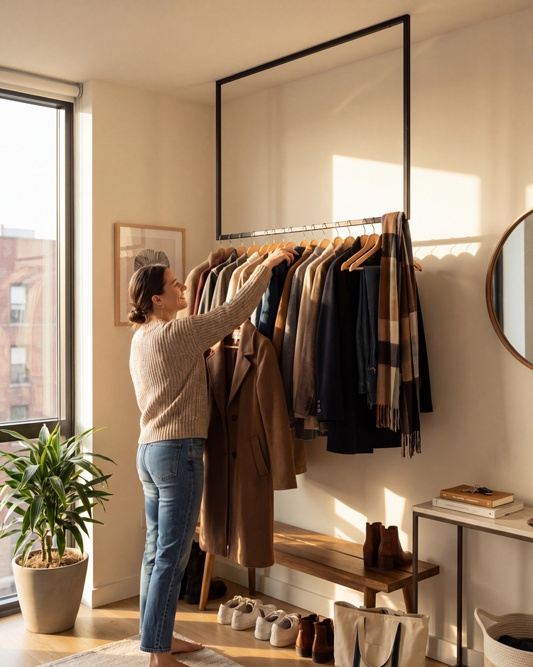 SOSPESO - Decken-Kleiderstange aus Stahl