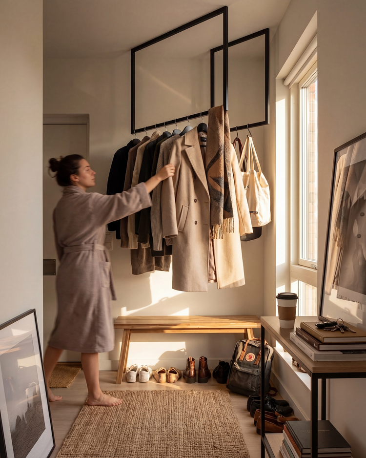 SOSPESO - Decken-Kleiderstange aus Stahl