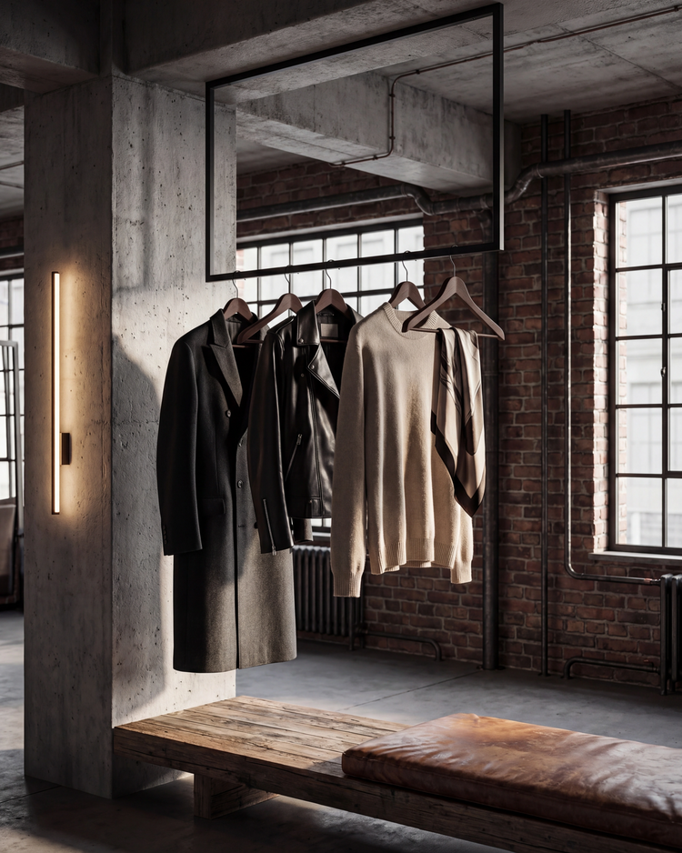 SOSPESO - Decken-Kleiderstange aus Stahl