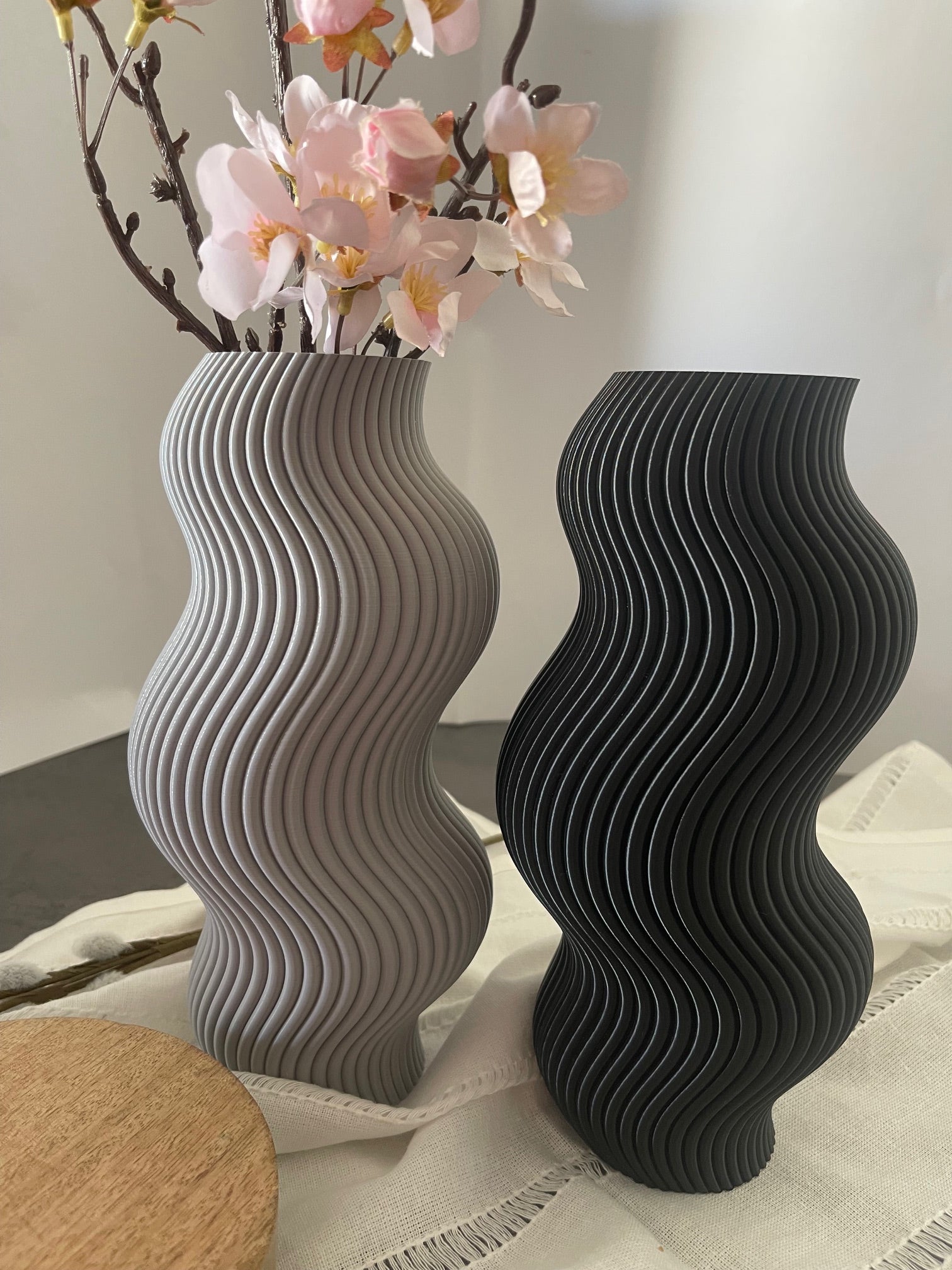 Moderne 3D-Druck Vase im Wave-Design | Minimalistisch