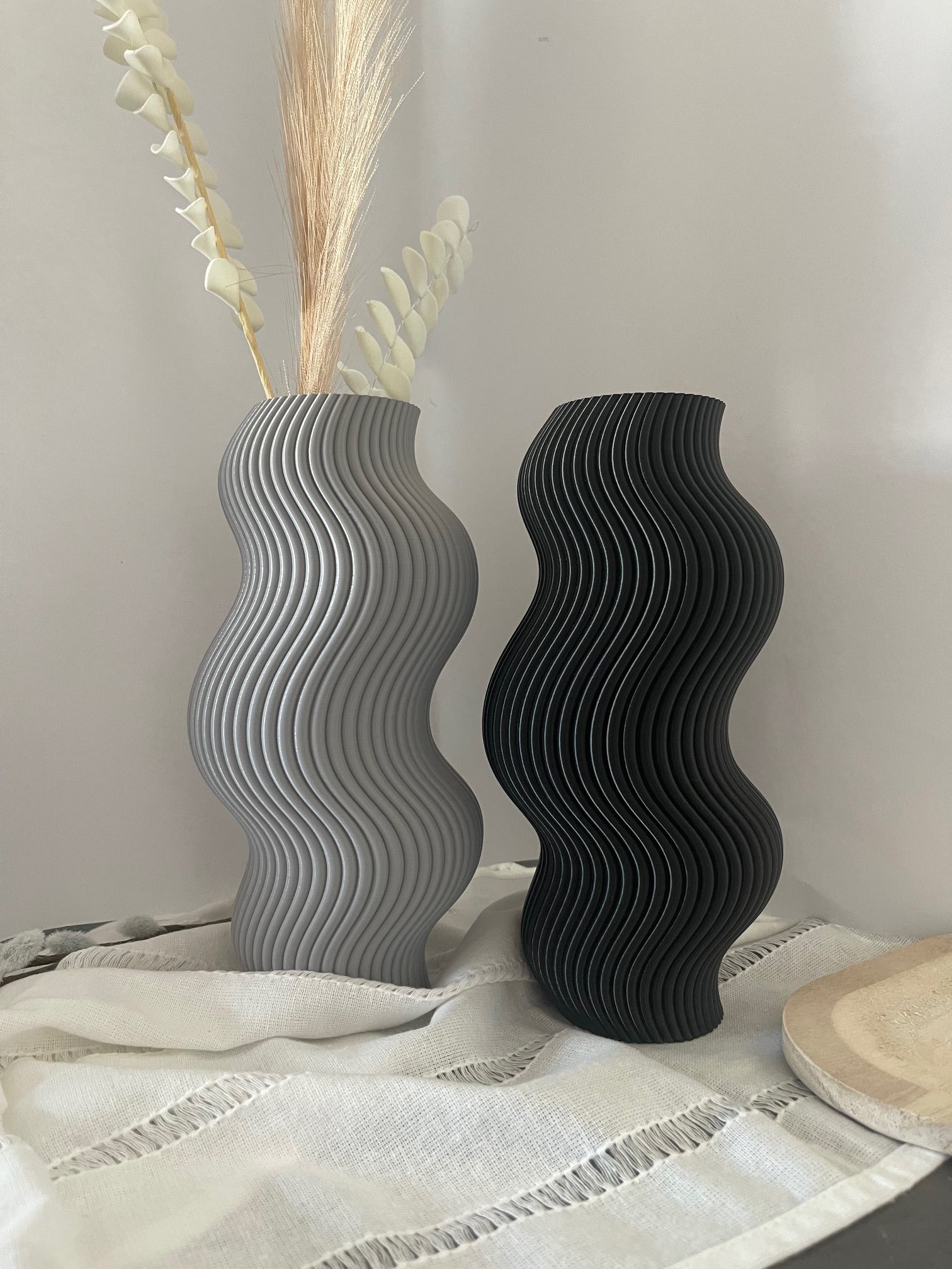 Moderne 3D-Druck Vase im Wave-Design | Minimalistisch