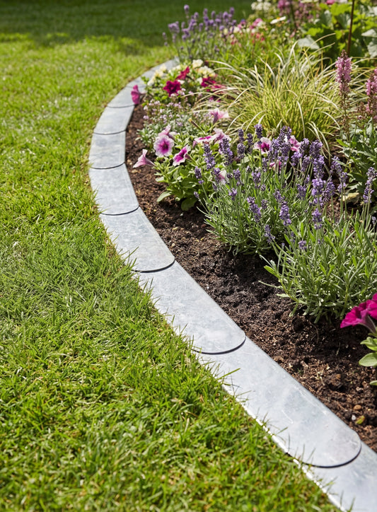 Premium Rasenkante Metall | Edelstahl | Garten Beetumrandung | Mähroboterfreundlich