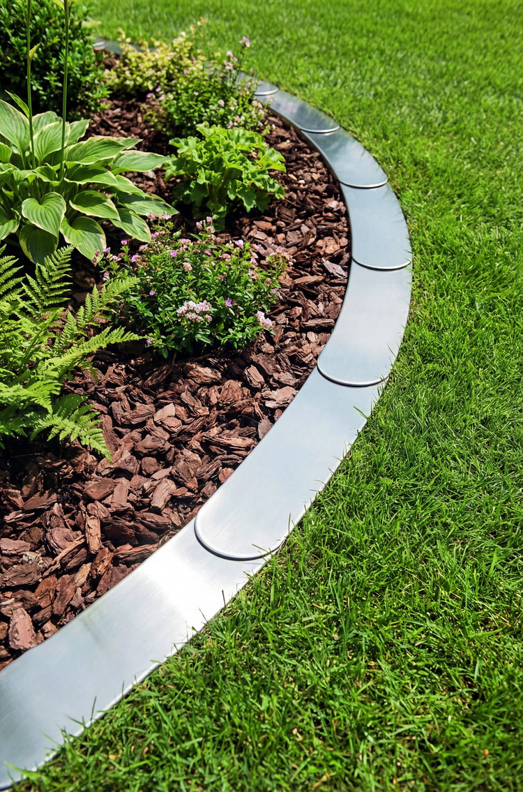Premium Rasenkante Metall | Edelstahl | Garten Beetumrandung | Mähroboterfreundlich