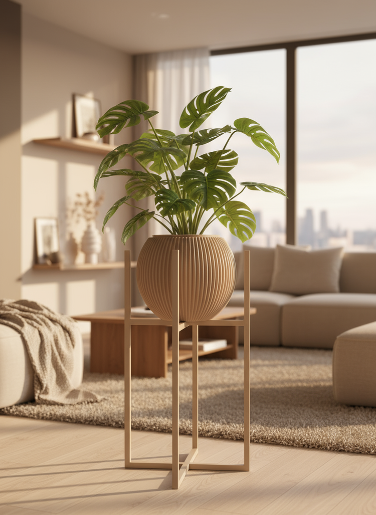 Quadratischer Metall-Pflanzenständer 40cm | Skandi Pflanzentisch